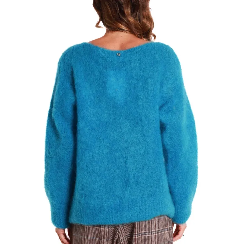 Oversized blue kid mohair sweater