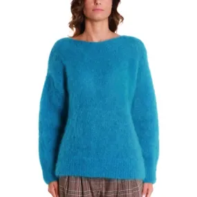 Oversized blue kid mohair sweater