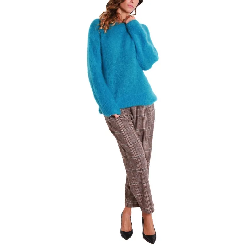 Oversized blue kid mohair sweater