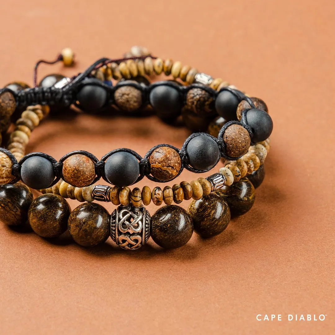 Bronzite Bracelet for Men from Tibet