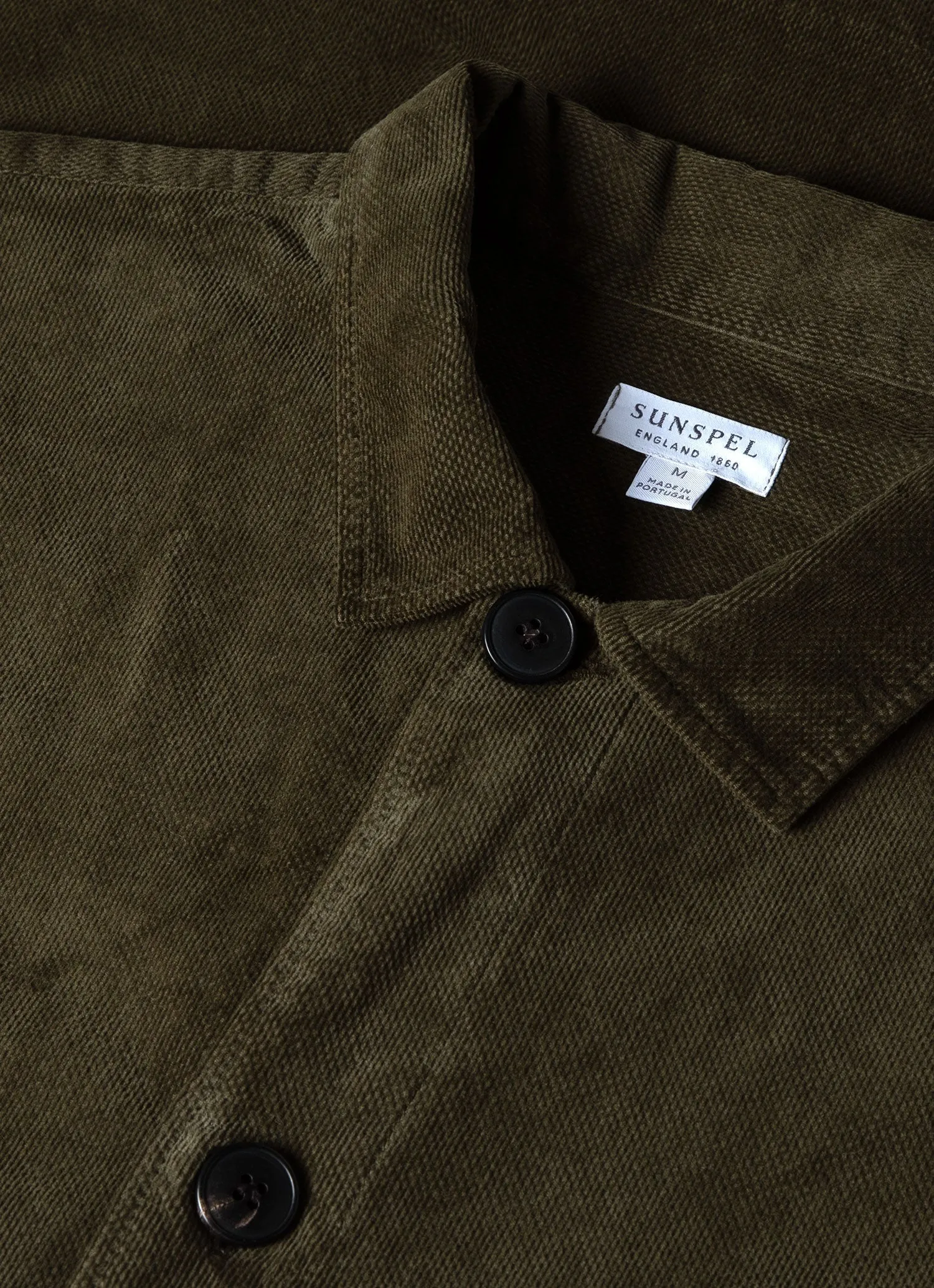 Men's Cellular Cord Overshirt in Dark Olive