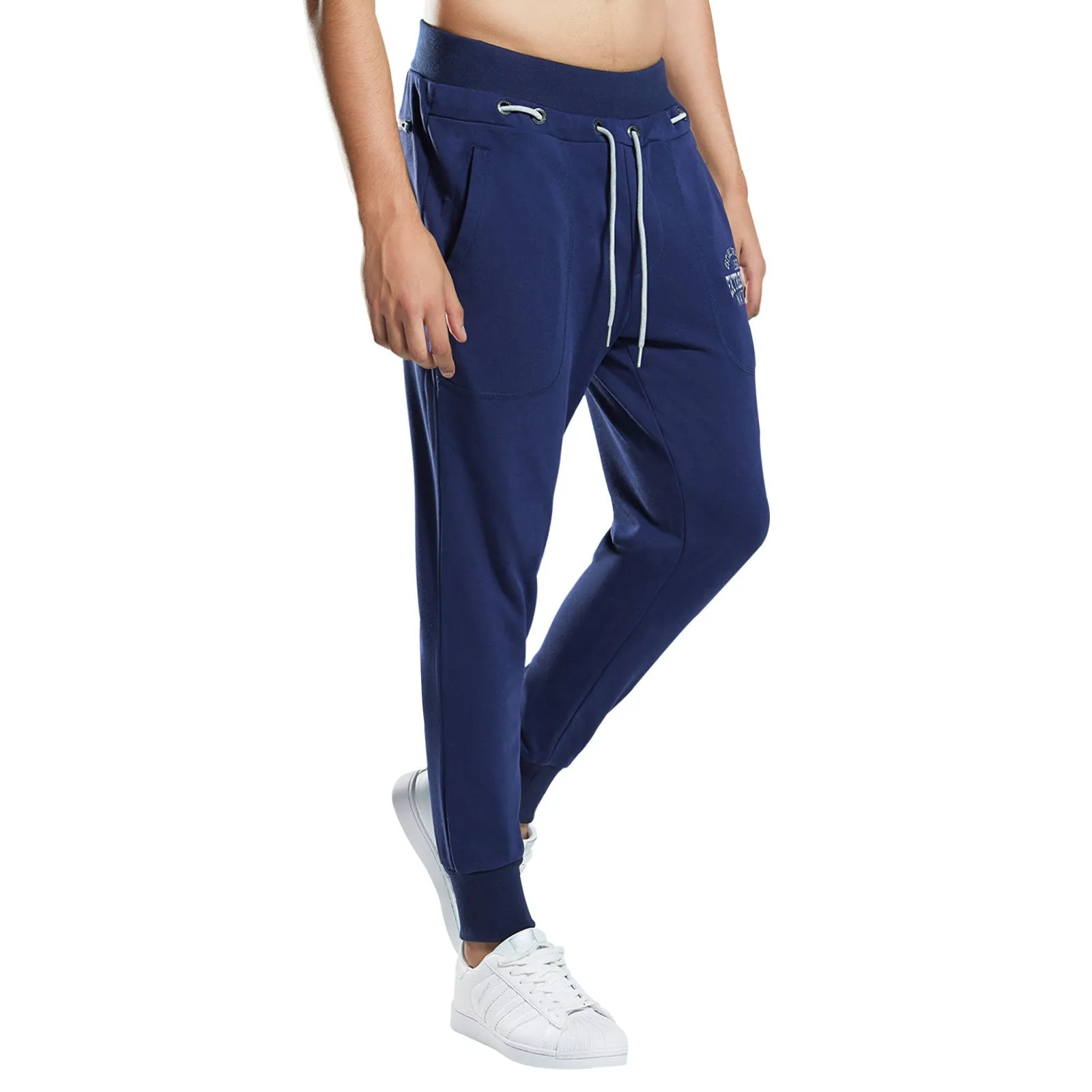 Men's Joggers Stretch Terry Slim Fit GYM Cotton Trousers Pants