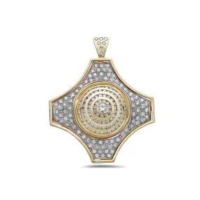 Men's Native Pendant in 14K Yellow Gold with 5.00 CT Diamonds