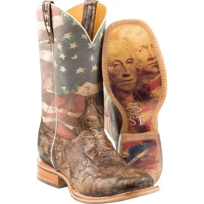 Men's Tin Haul Land Of The Free 11 Cowboy Boots by Tin Haul 14-020-0007-0386