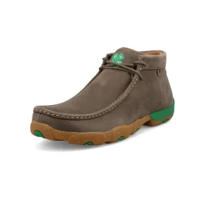 Men's Twisted X Taupe & Green Driving Moc