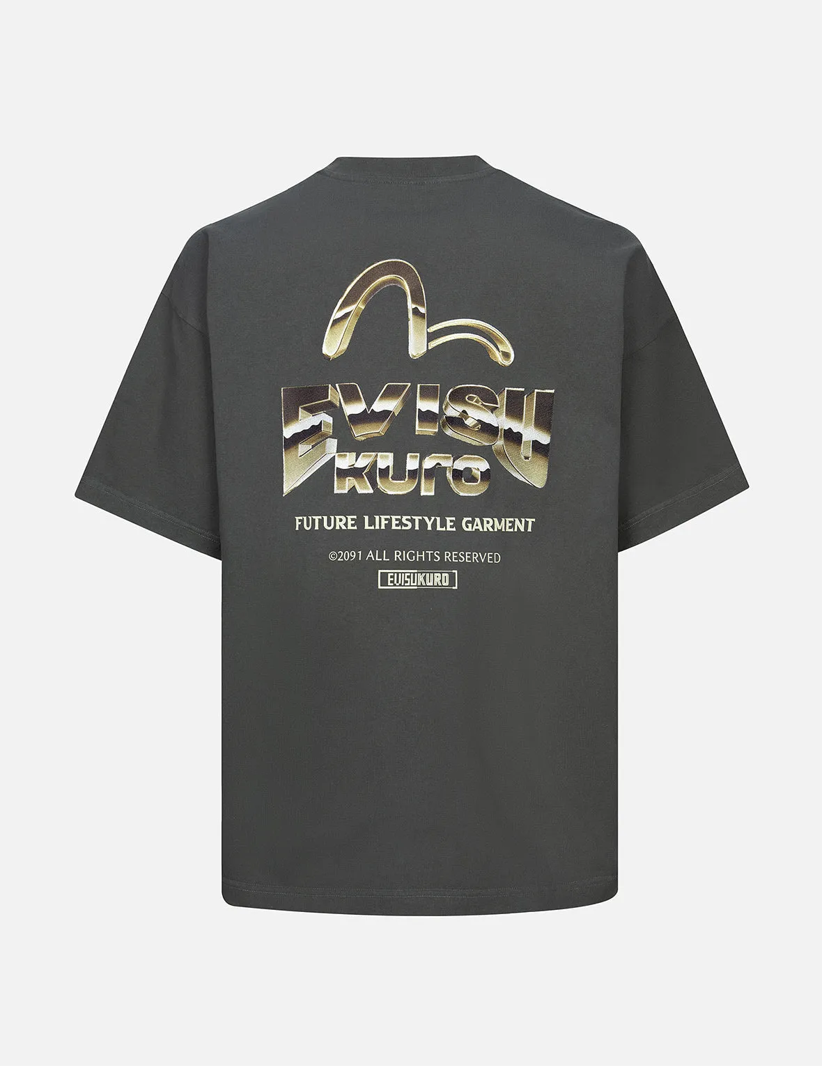 Metallic Effect Logo Print Oversized T-shirt