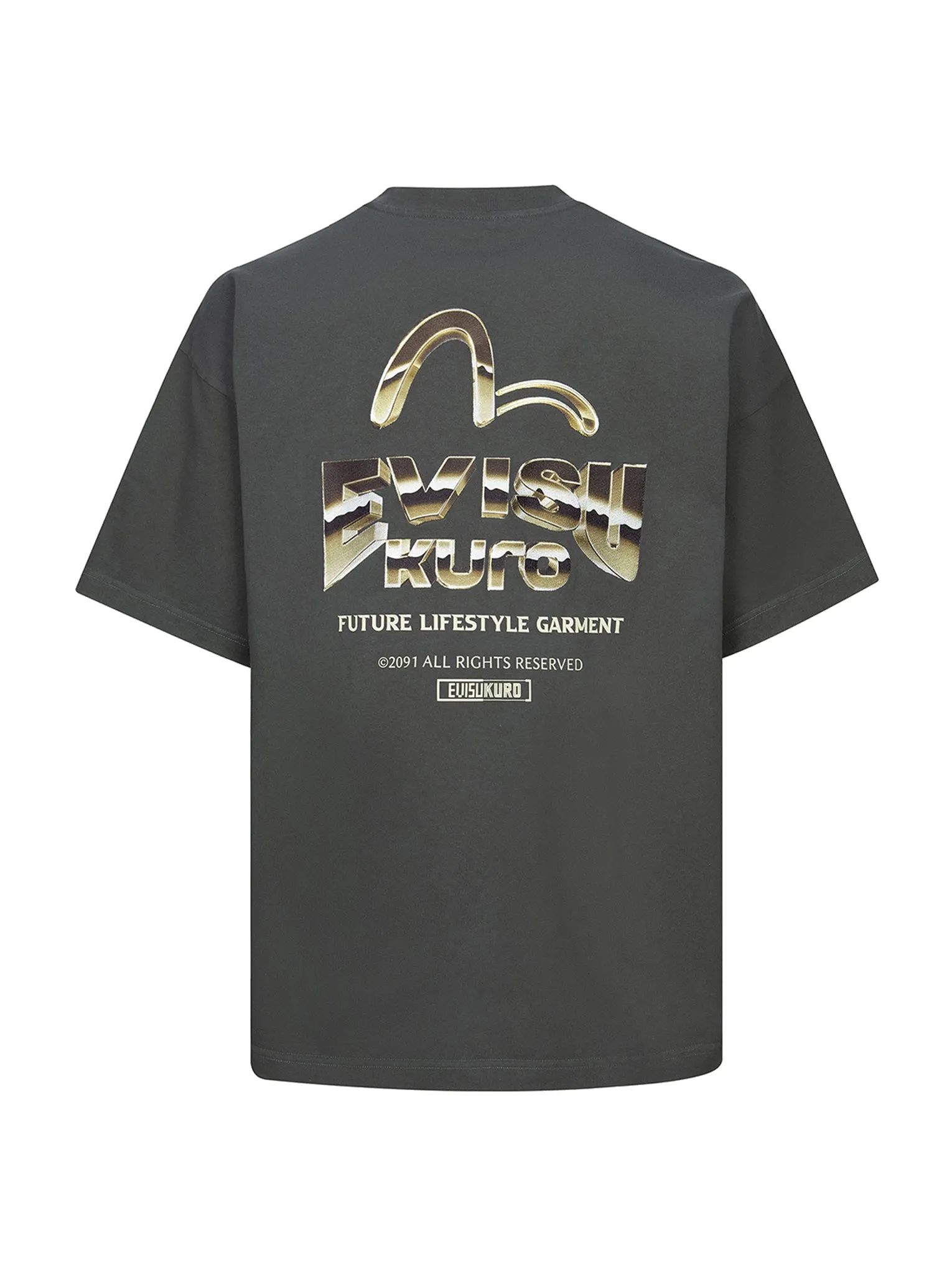 Metallic Effect Logo Print Oversized T-shirt