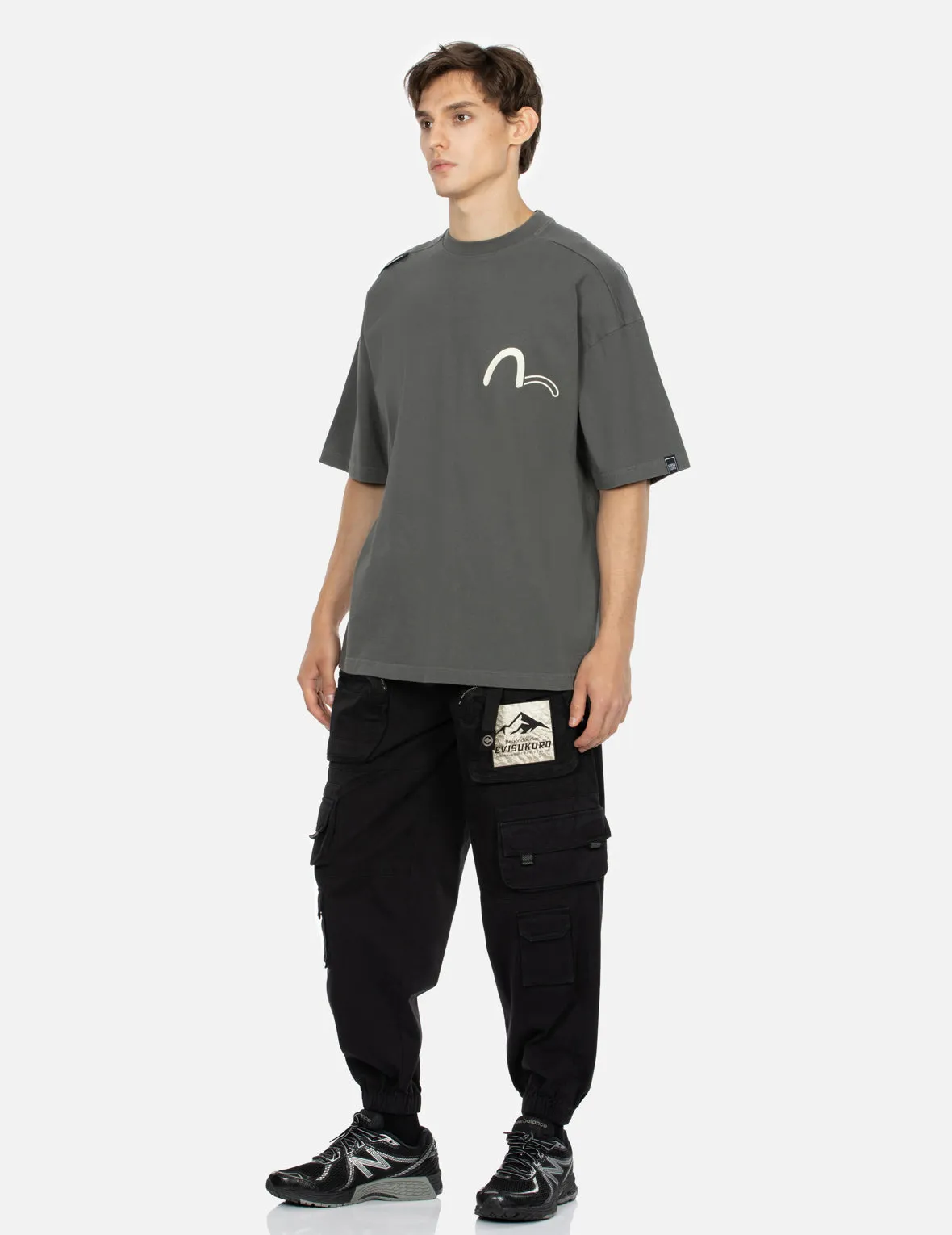 Metallic Effect Logo Print Oversized T-shirt