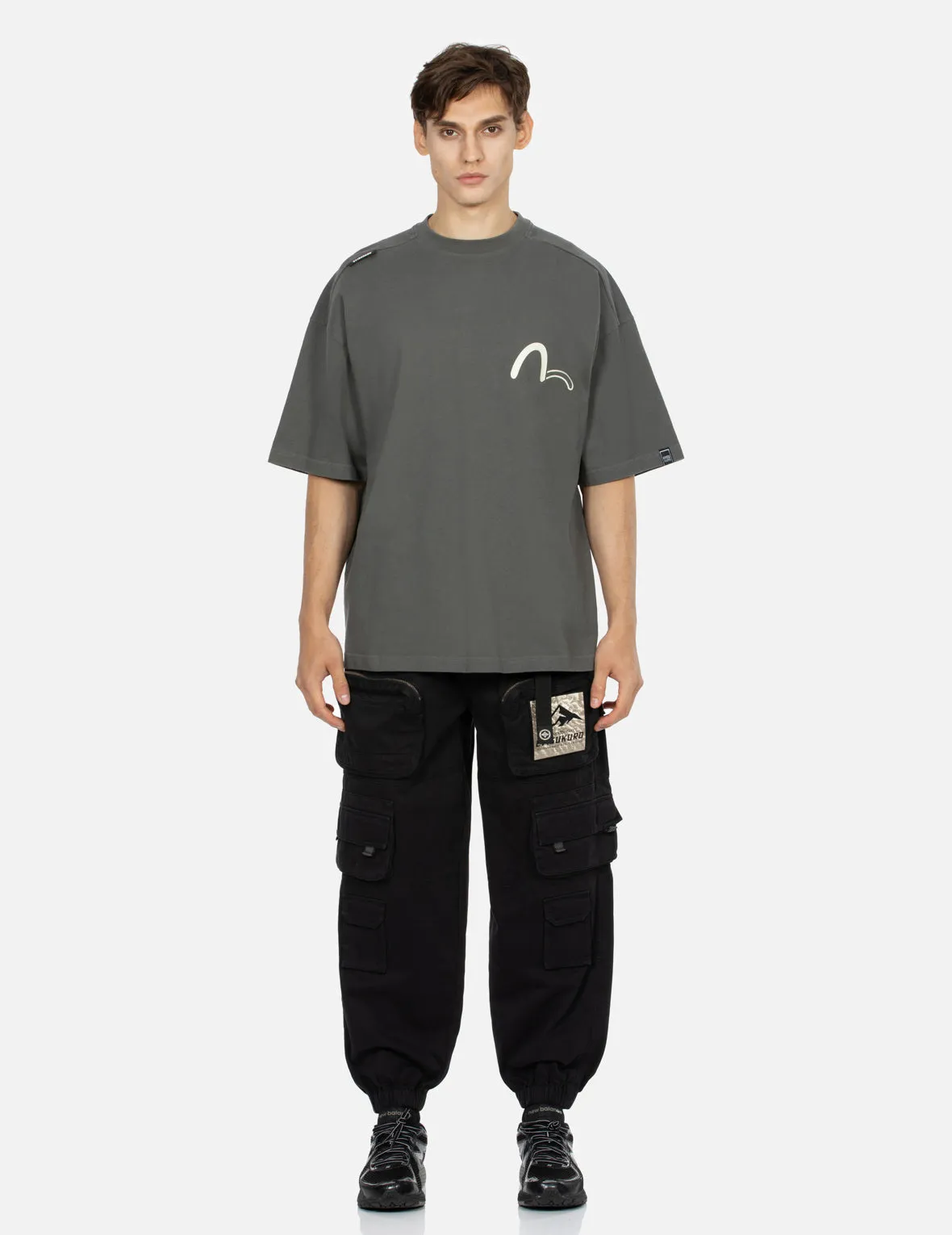 Metallic Effect Logo Print Oversized T-shirt