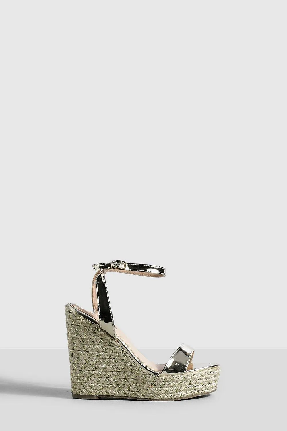 Metallic Two Part Round Toe Wedges