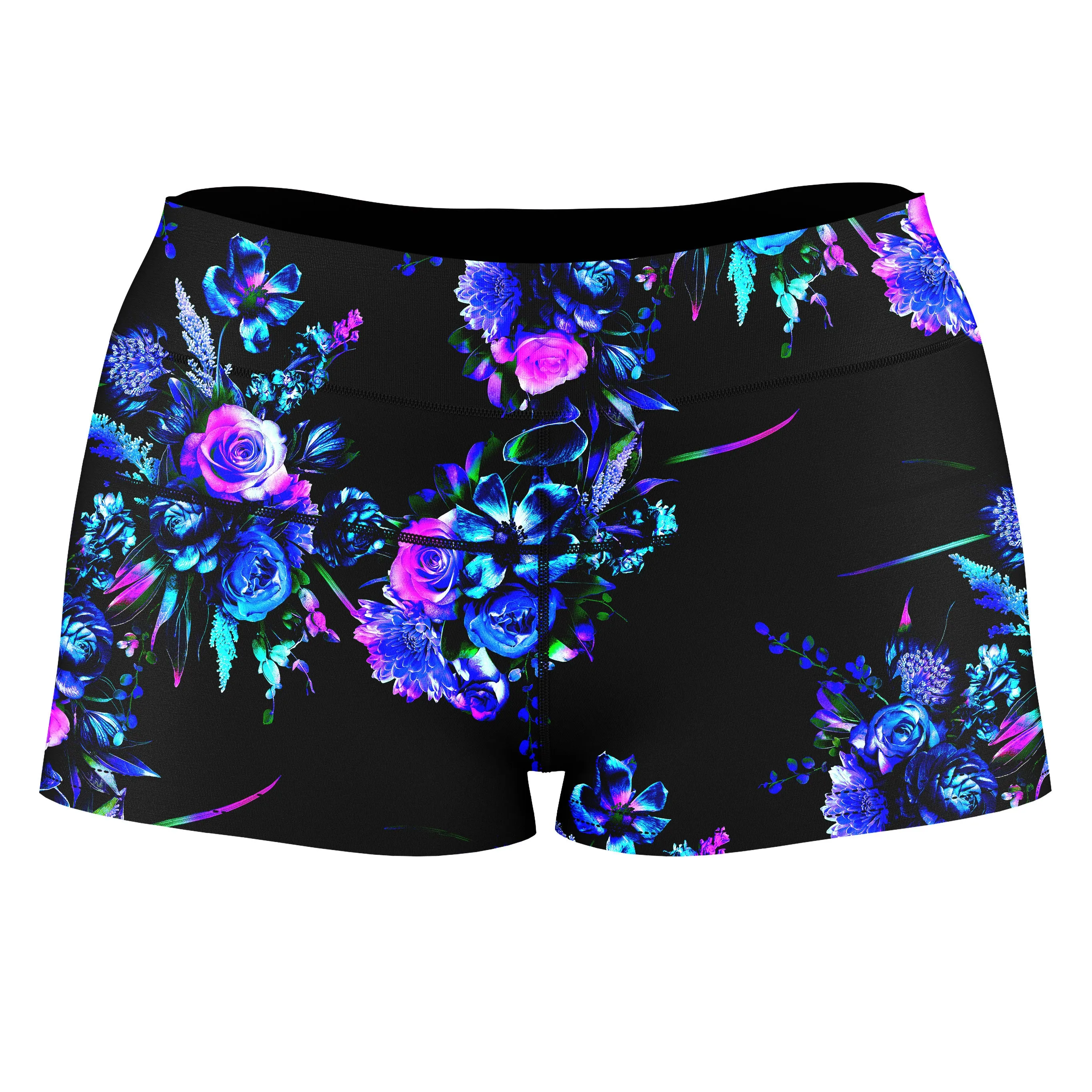 Midnight Garden Rave Bra and High Waist Booty Shorts Combo