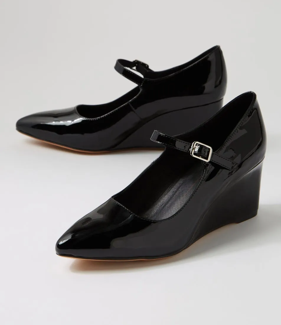 MOLLINI Mellery Black Patent Leather Wedges