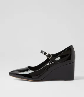 MOLLINI Mellery Black Patent Leather Wedges