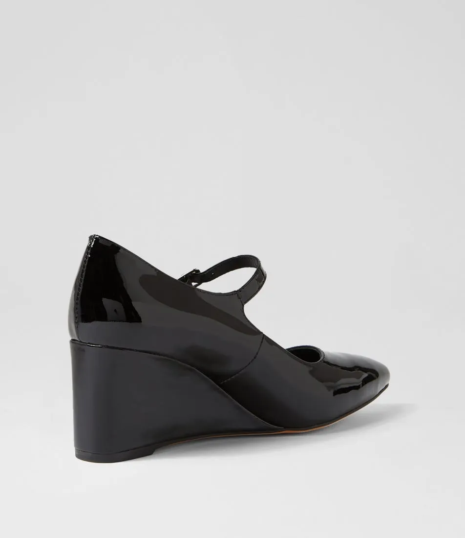 MOLLINI Mellery Black Patent Leather Wedges