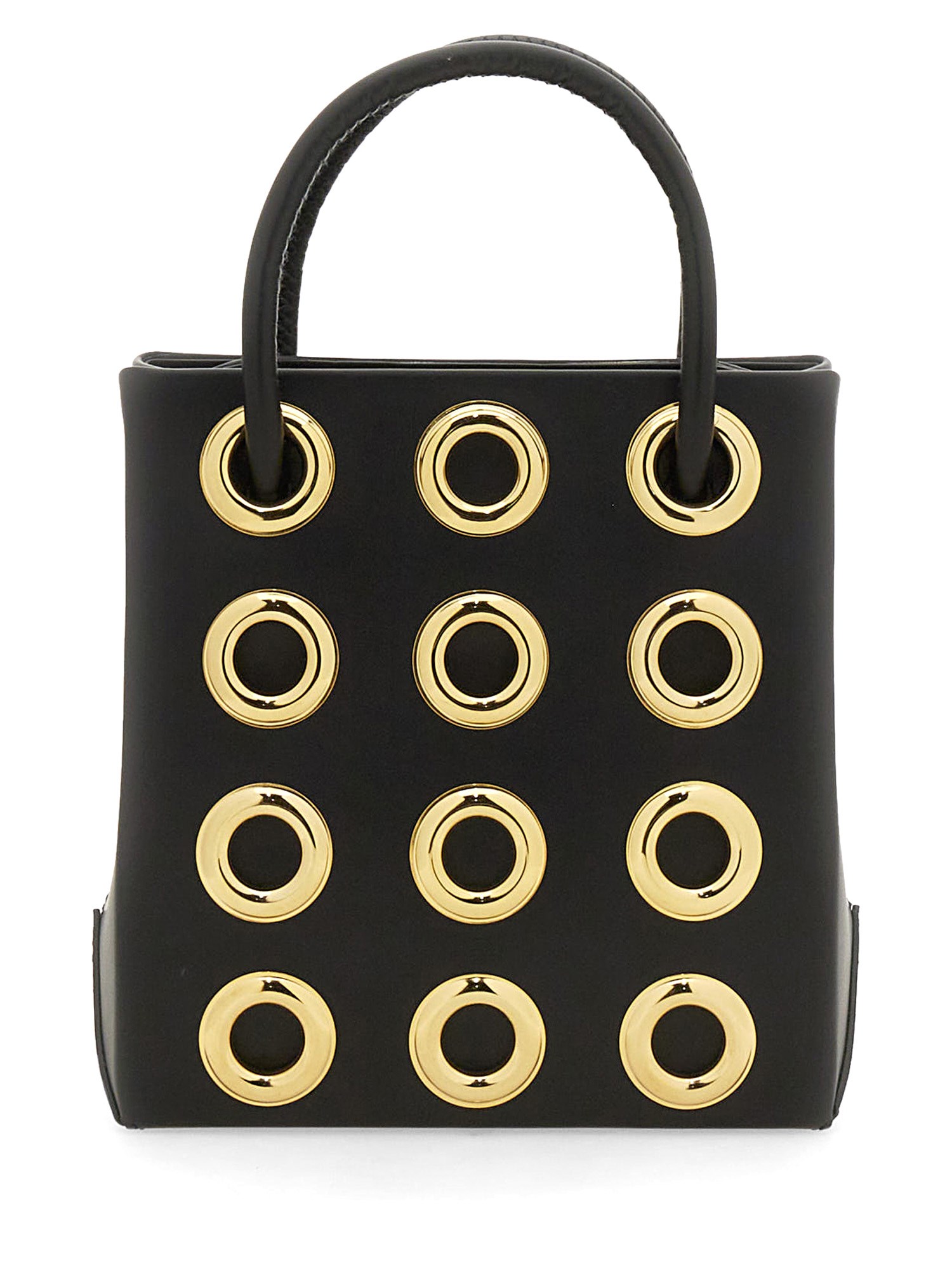 Metal Eyelets Leather Bag by Moschino