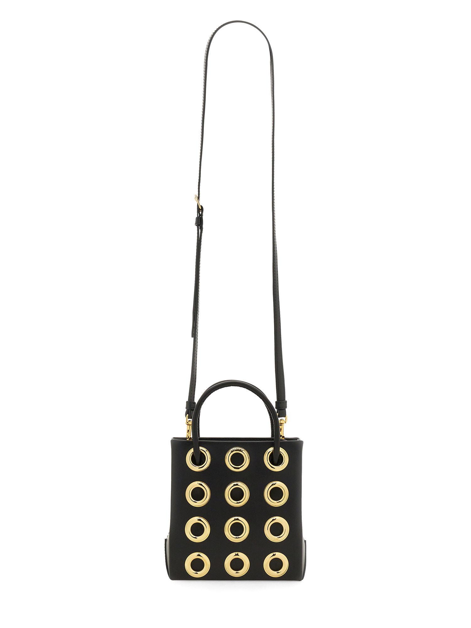 Metal Eyelets Leather Bag by Moschino