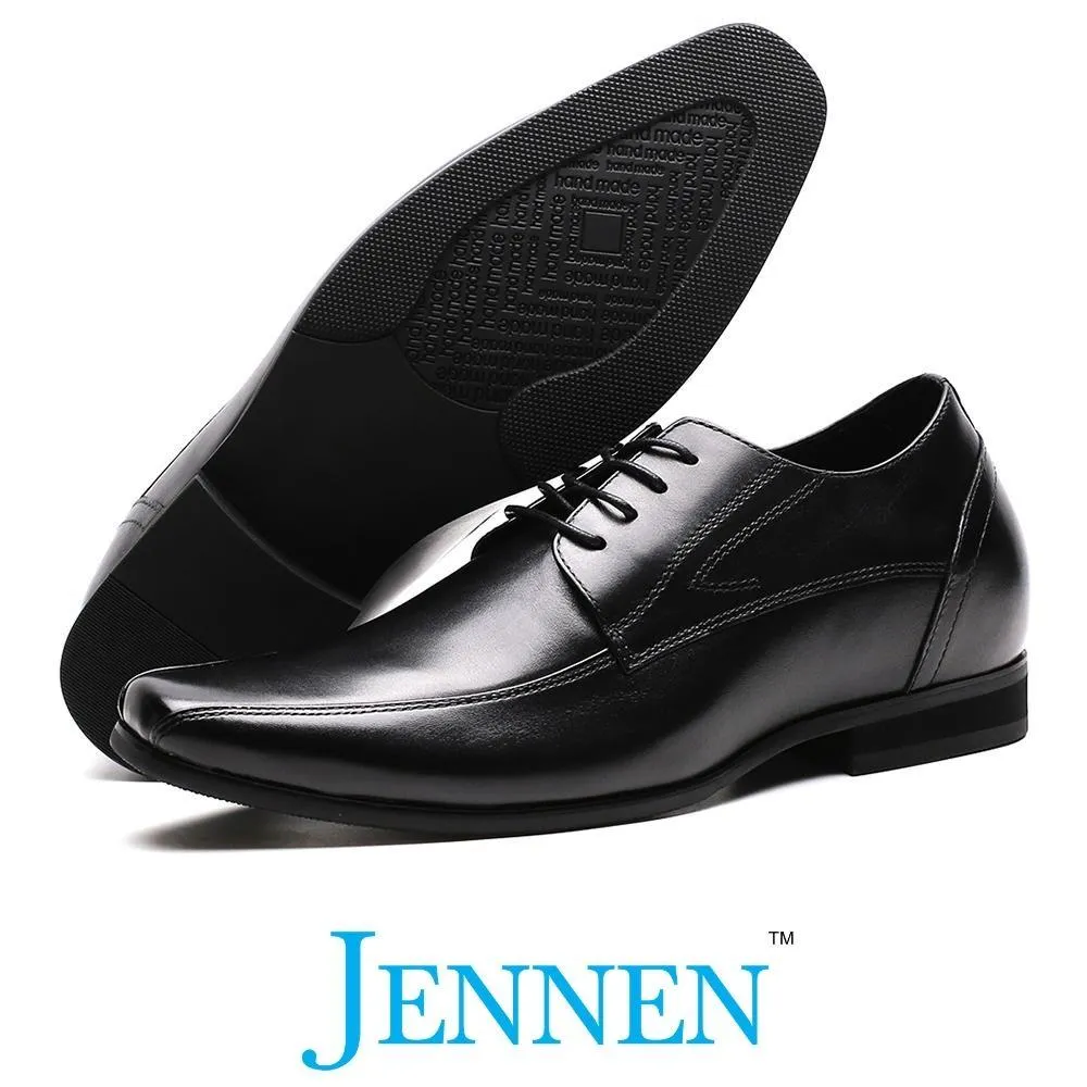 Mr. Bruch Black | 7.5cm Taller - Men's Business Elevator Shoes