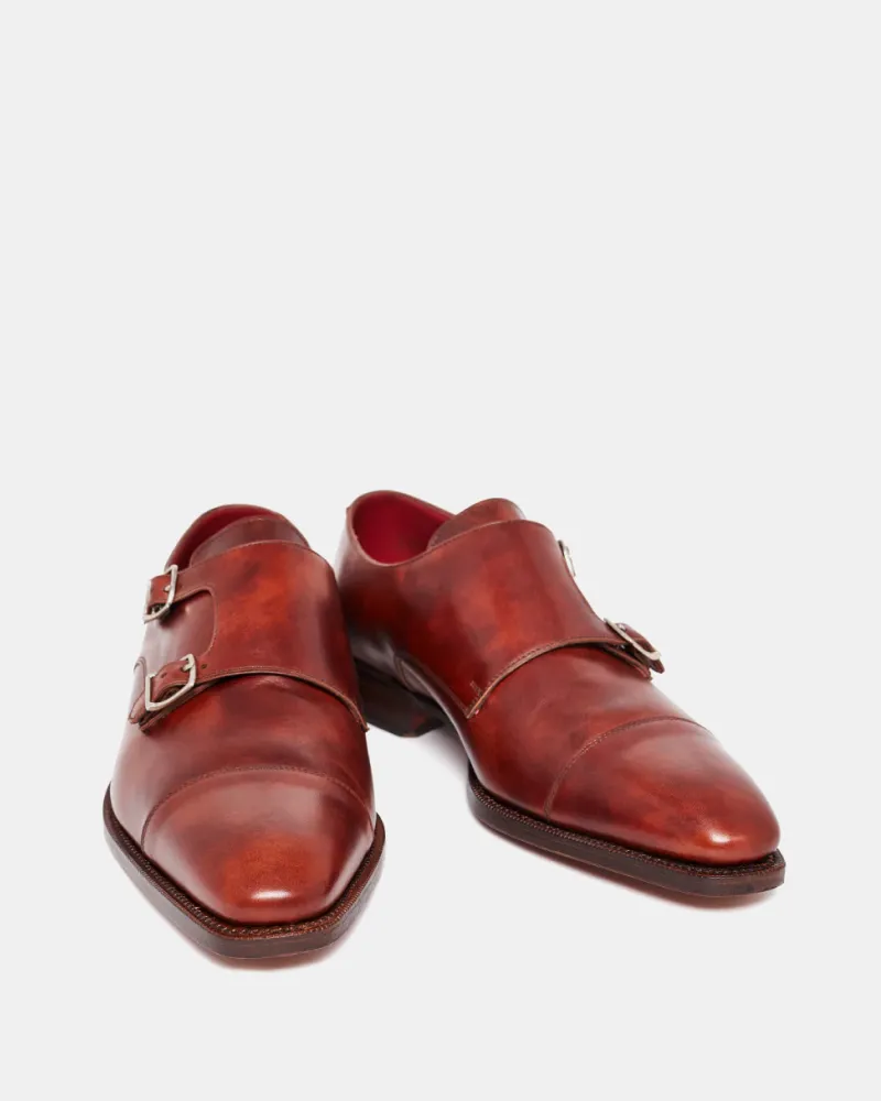 Museum Cognac Double Monk Strap Dress Shoe