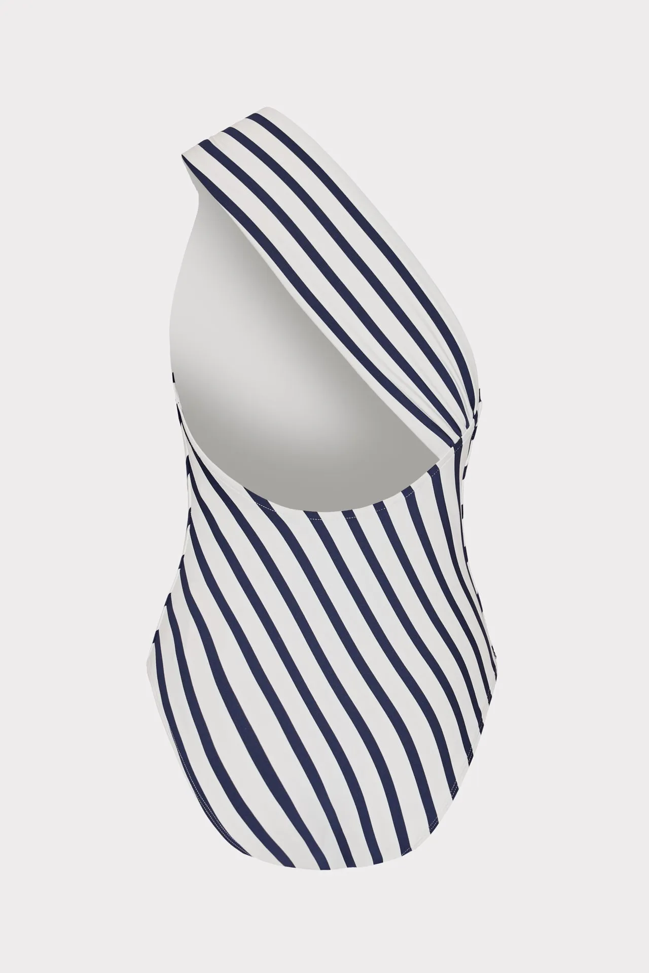 Striped One Shoulder Swimsuit