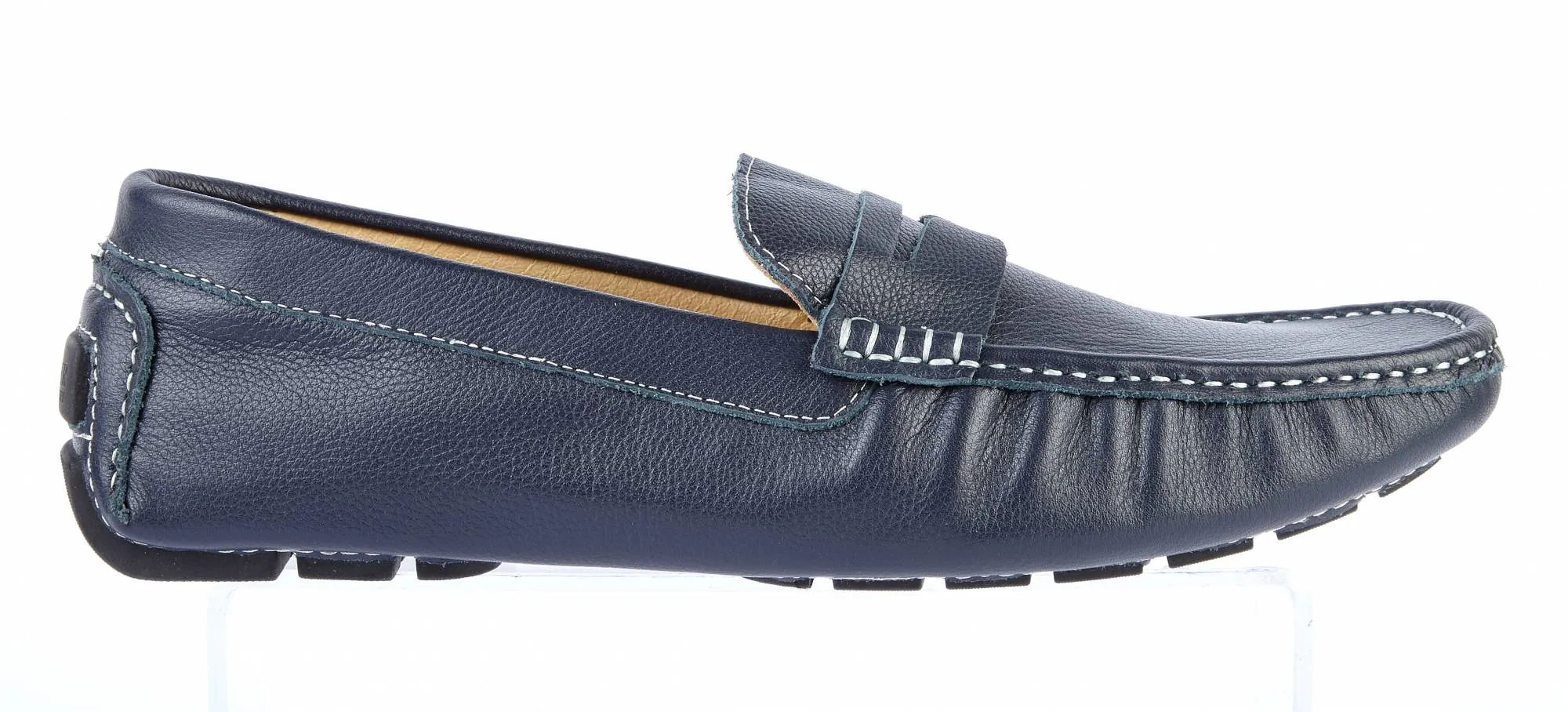 NAVY LEATHER DRIVING SHOES