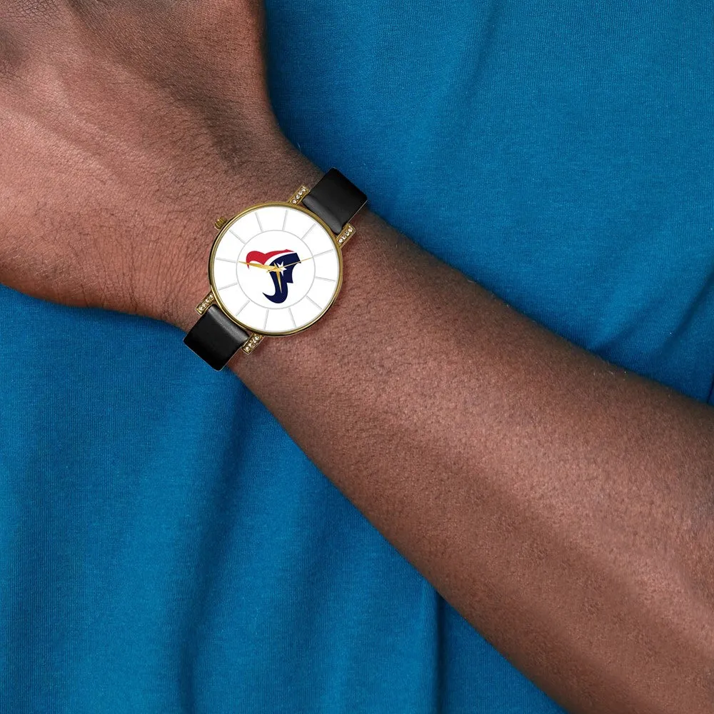 Houston Texans Black Leather Lunar Watch for Women by NFL