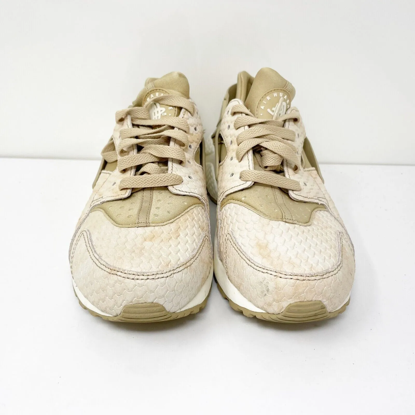 Nike Womens Air Huarache Run Prm 683818-201 Beige Running Shoes Sneakers Size 8