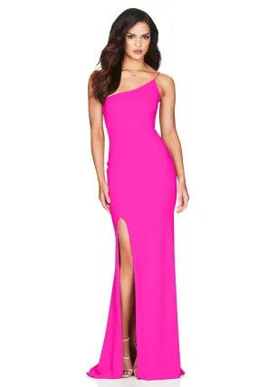 Nookie Jasmine Neon Pink One Shoulder Gown