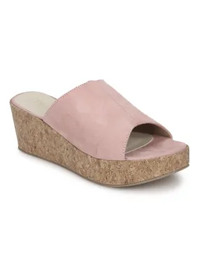 Nude Pink Micro Slip On Wedges