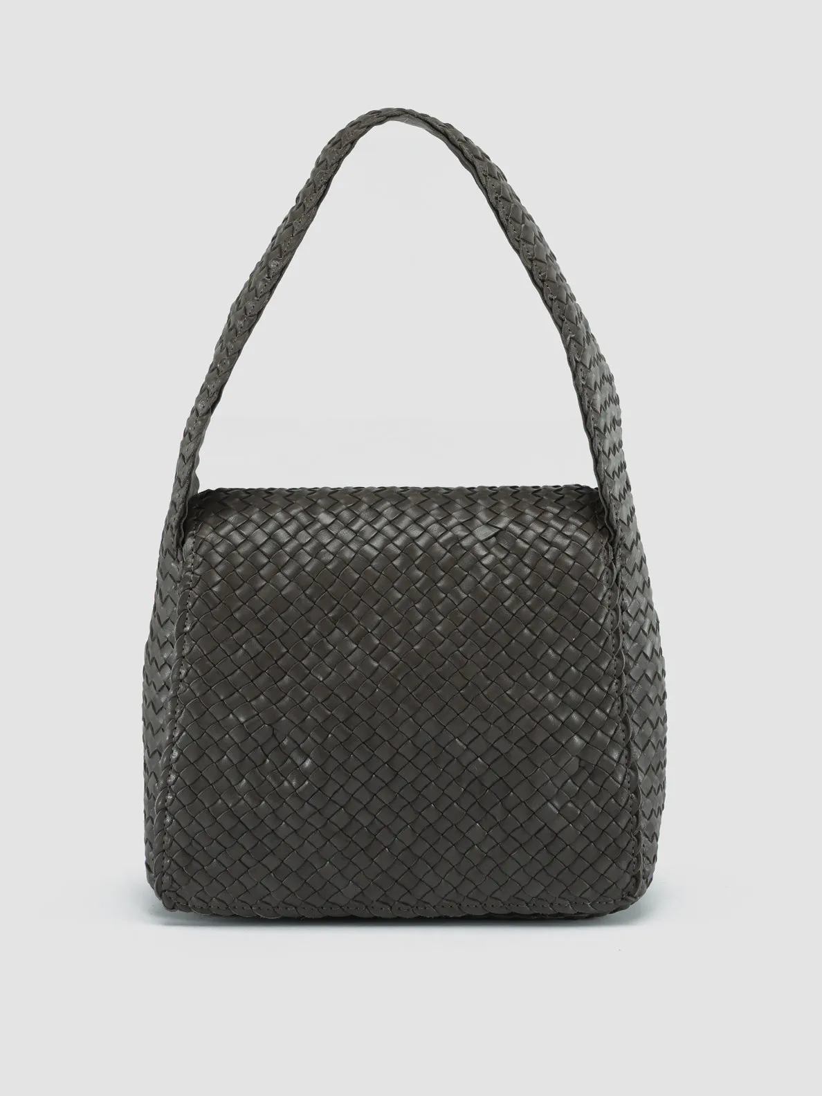 OC CLASS 062 Woven - Grey Leather Shoulder Bag