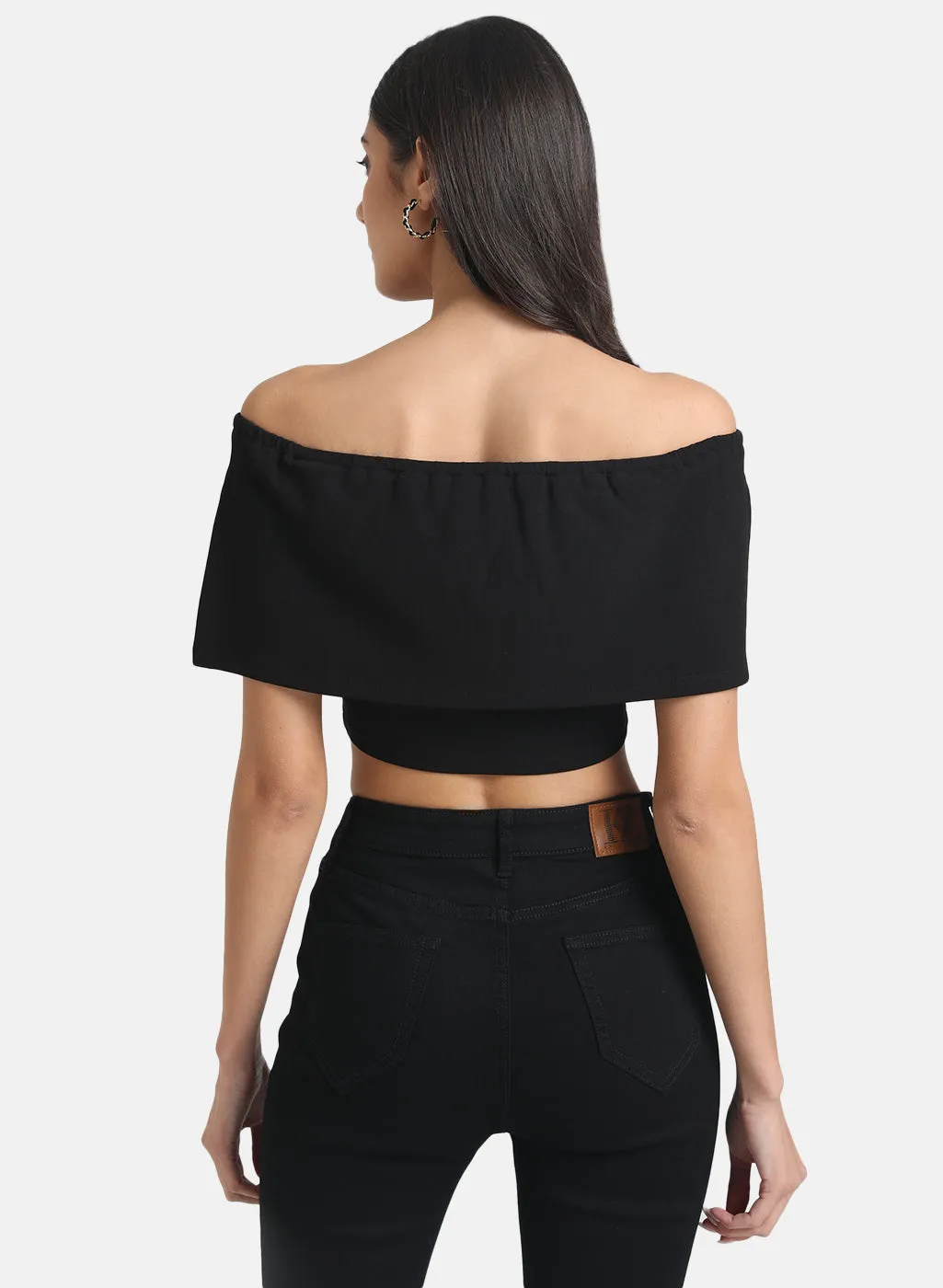 Crop Top With Overlay Off-Shoulder