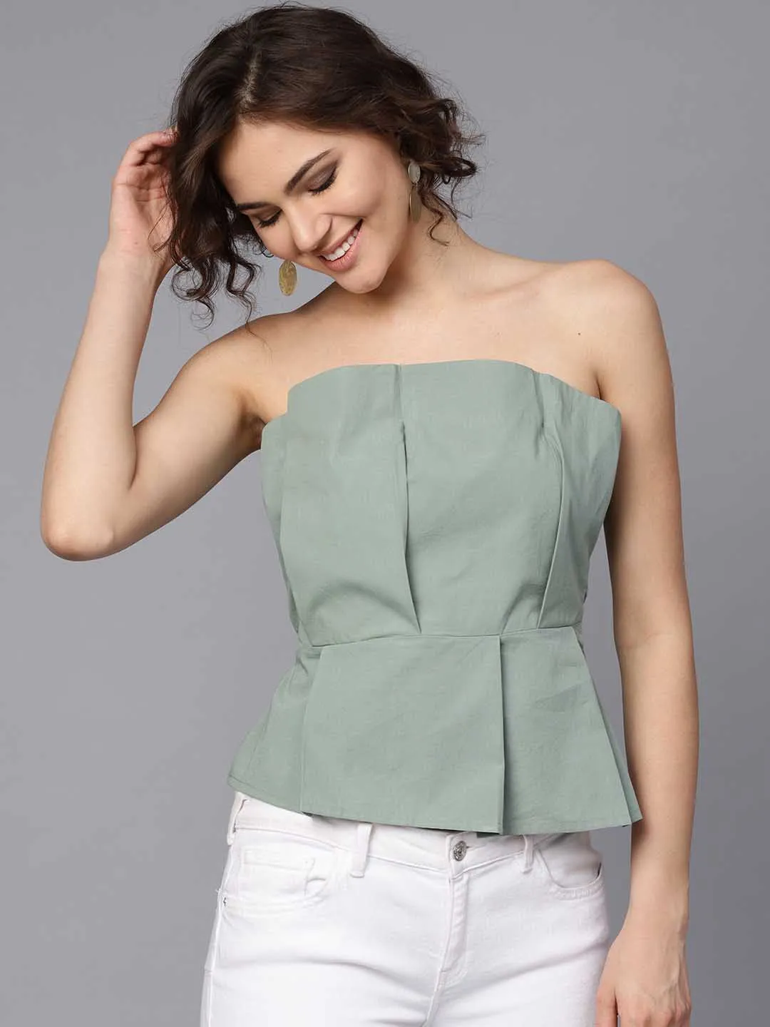 Off Shoulder Pleated Top