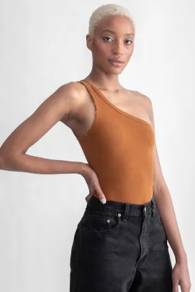 One Shoulder Bodysuit Cinnamon