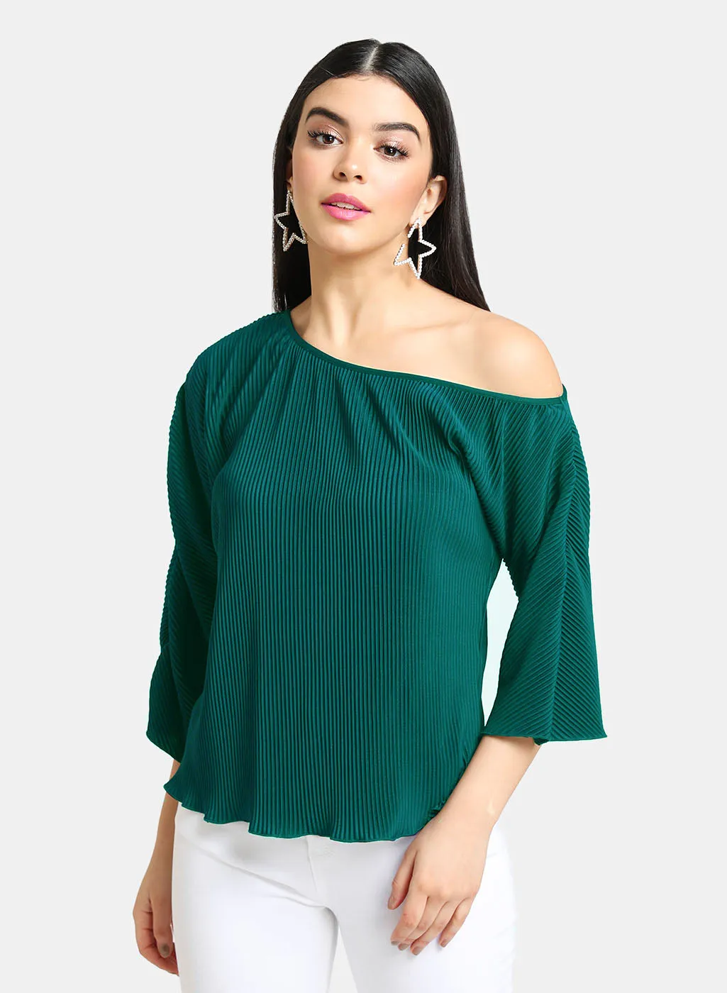 One Shoulder Pleated Top