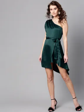 One Shoulder Satin Dress