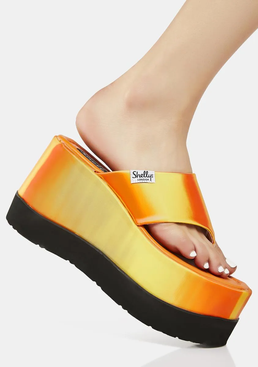 Orange platform wedges from Klub