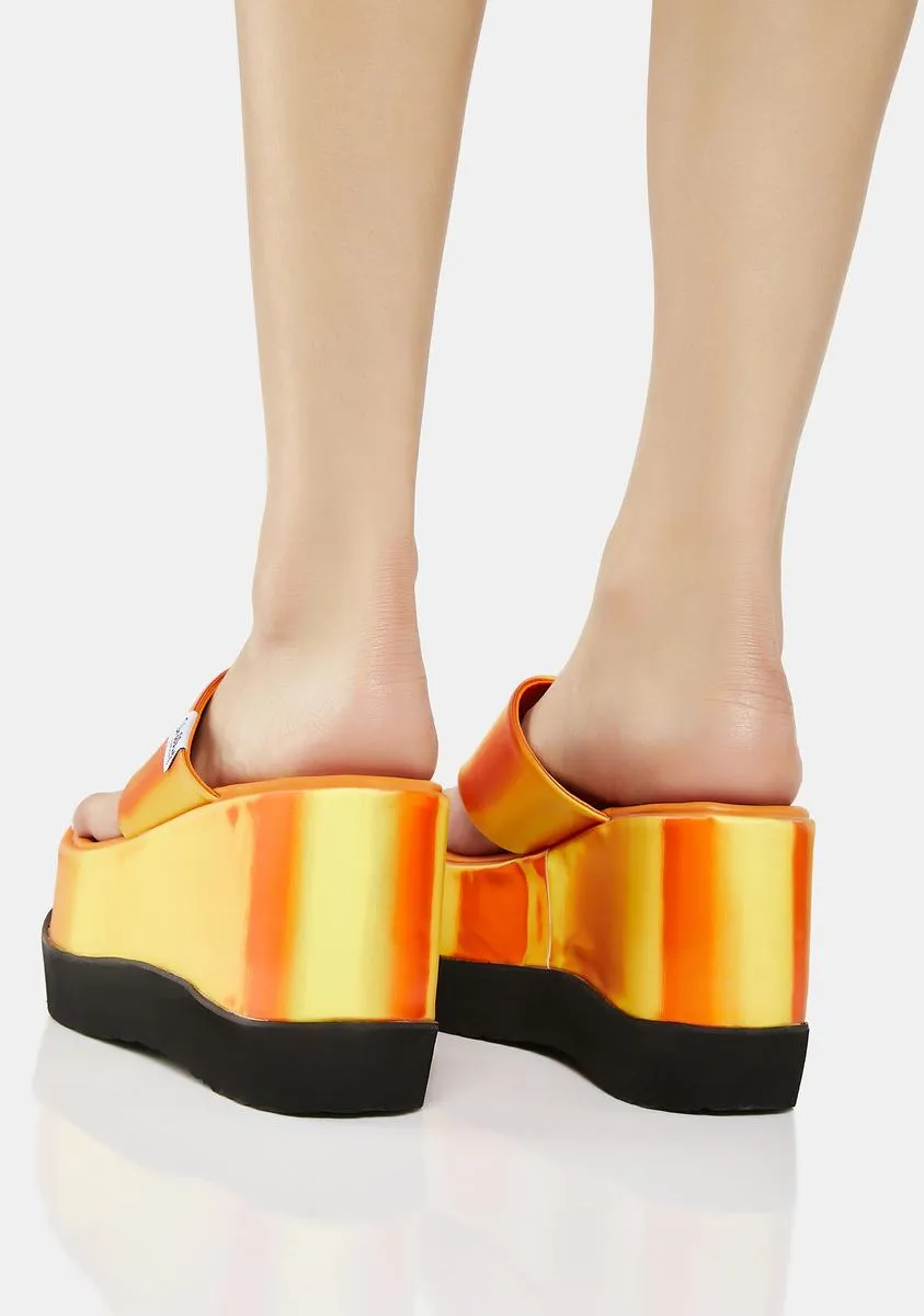 Orange platform wedges from Klub