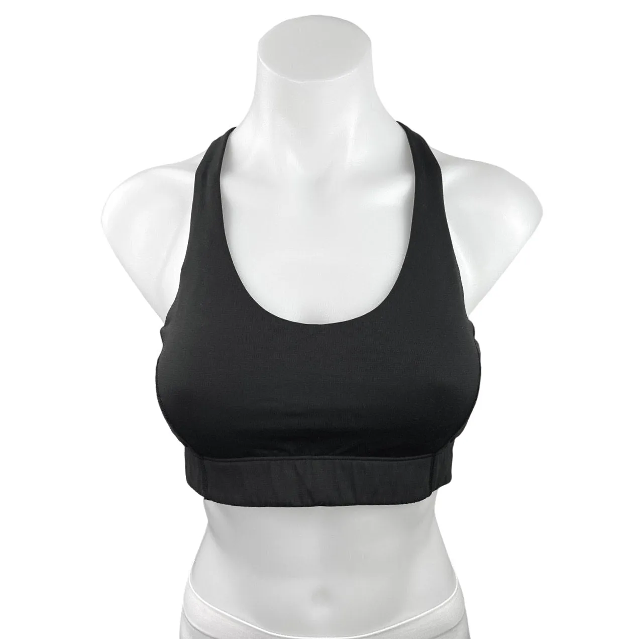 Outdoor Voices Black Scoop Neck Racerback Cutout Yoga Athletic Sports Bra Size S