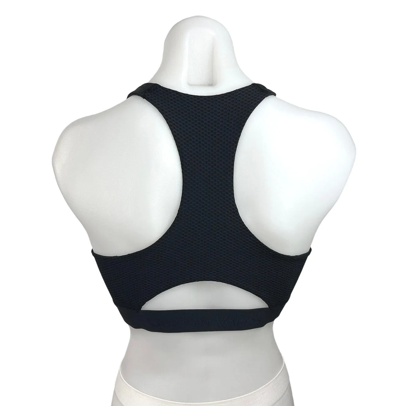 Outdoor Voices Black Scoop Neck Racerback Cutout Yoga Athletic Sports Bra Size S