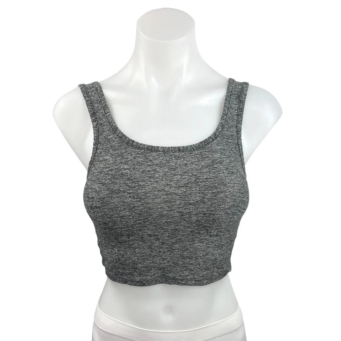 Outdoor Voices Gray Heathered Scoop Neck back Pullover Athletic Sports Bra Sz XS