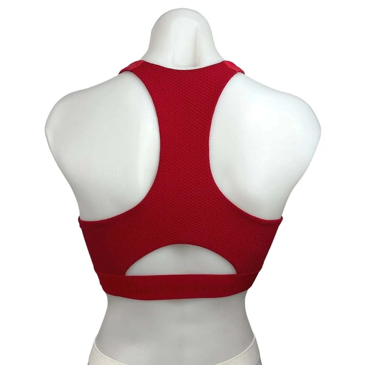 Outdoor Voices Red Scoop Neck Racerback Cutout Yoga Athletic Sports Bra Size S