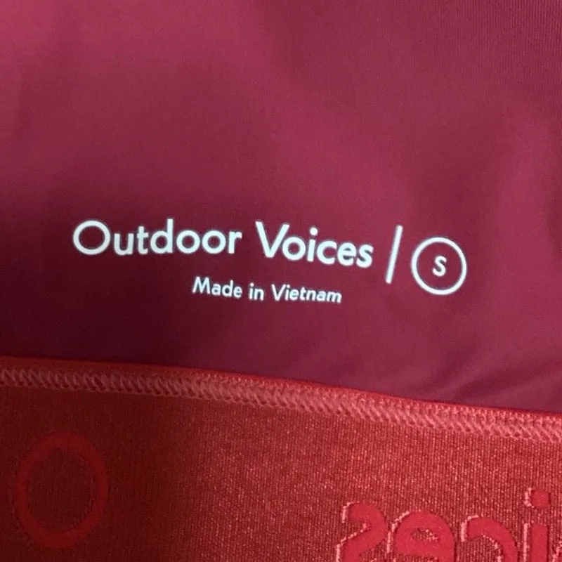 Outdoor Voices Red Scoop Neck Racerback Cutout Yoga Athletic Sports Bra Size S