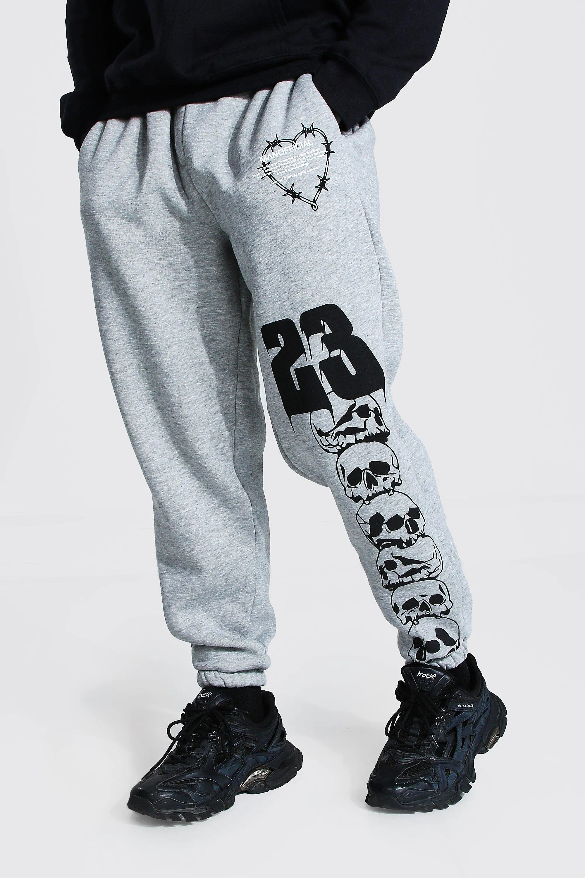 Oversized Man Official Skull Joggers | boohooMAN UK