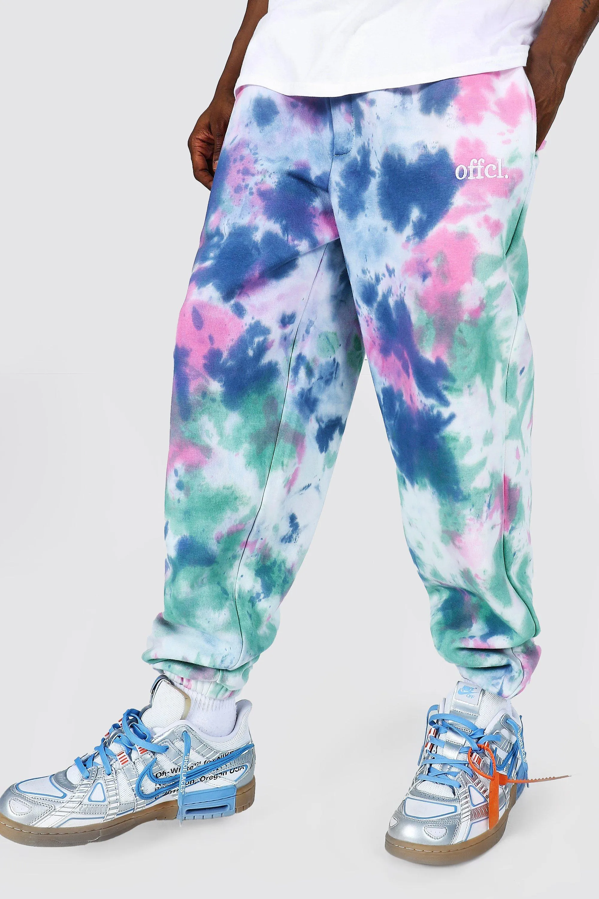 Oversized Official Tie Dye Joggers | boohooMAN UK