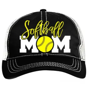 Pacific Headwear Softball Mom Vintage Trucker Snapback Hat