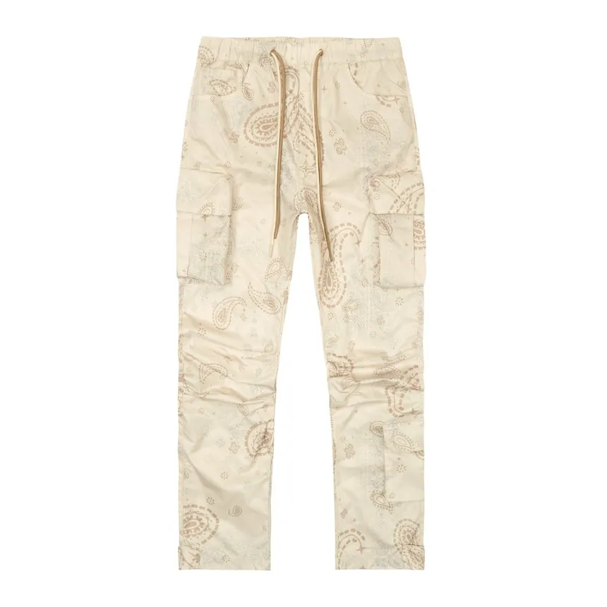 Paisley Utility Windbreaker Joggers - Latte