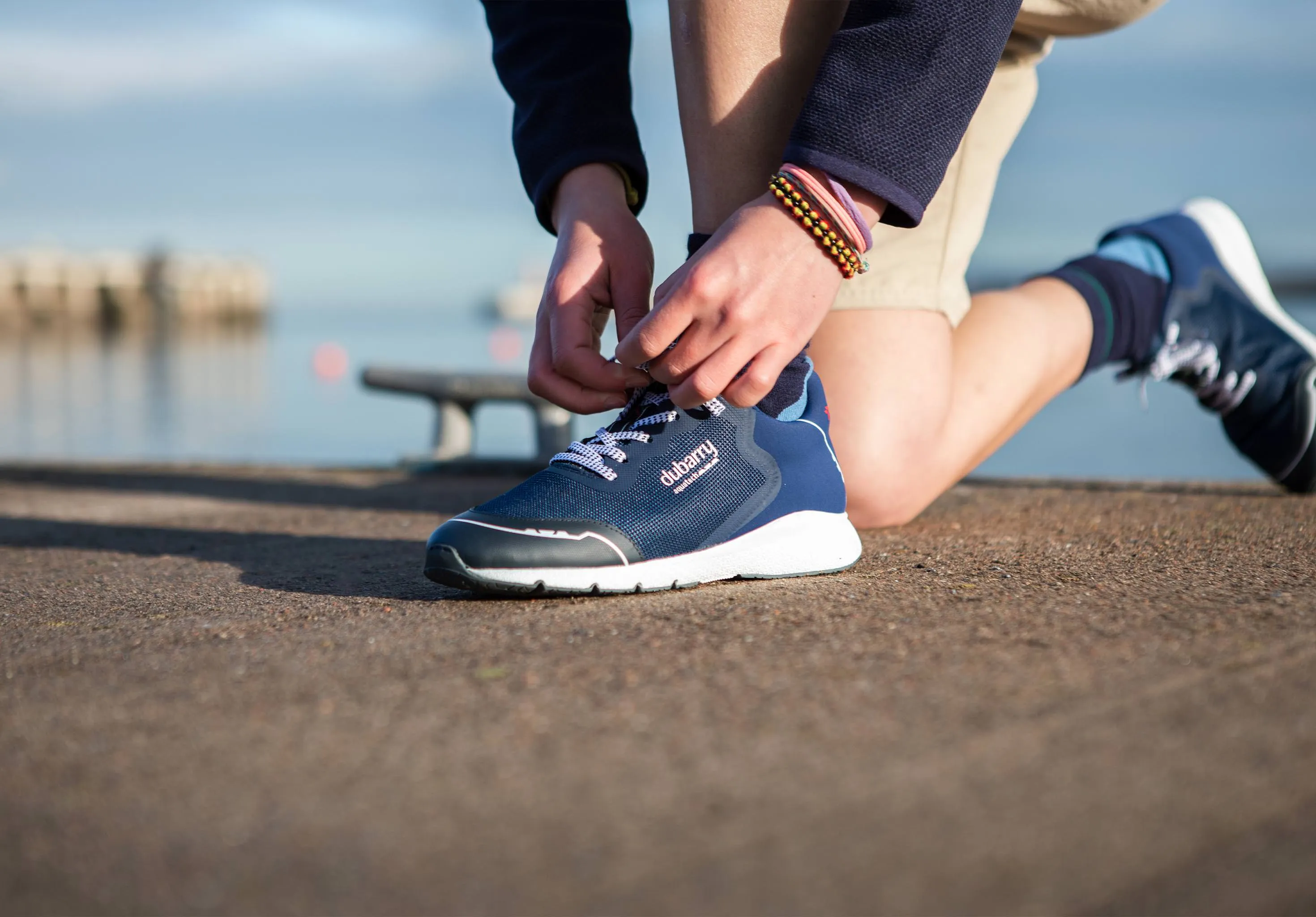 Palma Ladies Lightweight Laced Trainer - Navy