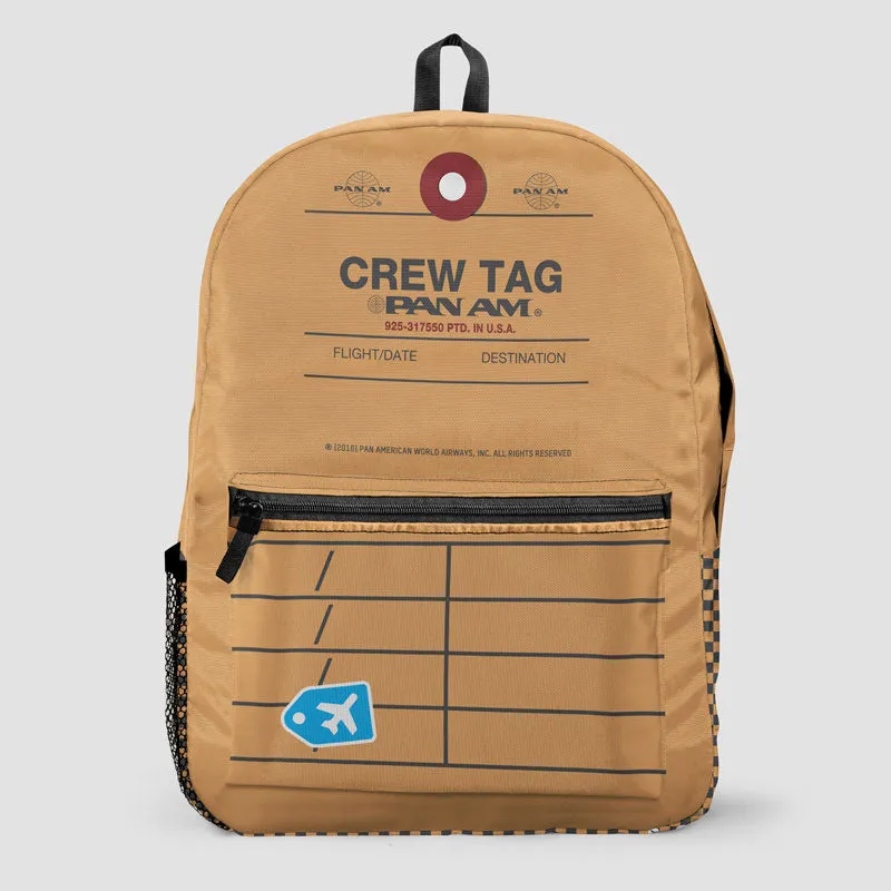 Pan Am Crew Backpack Tag