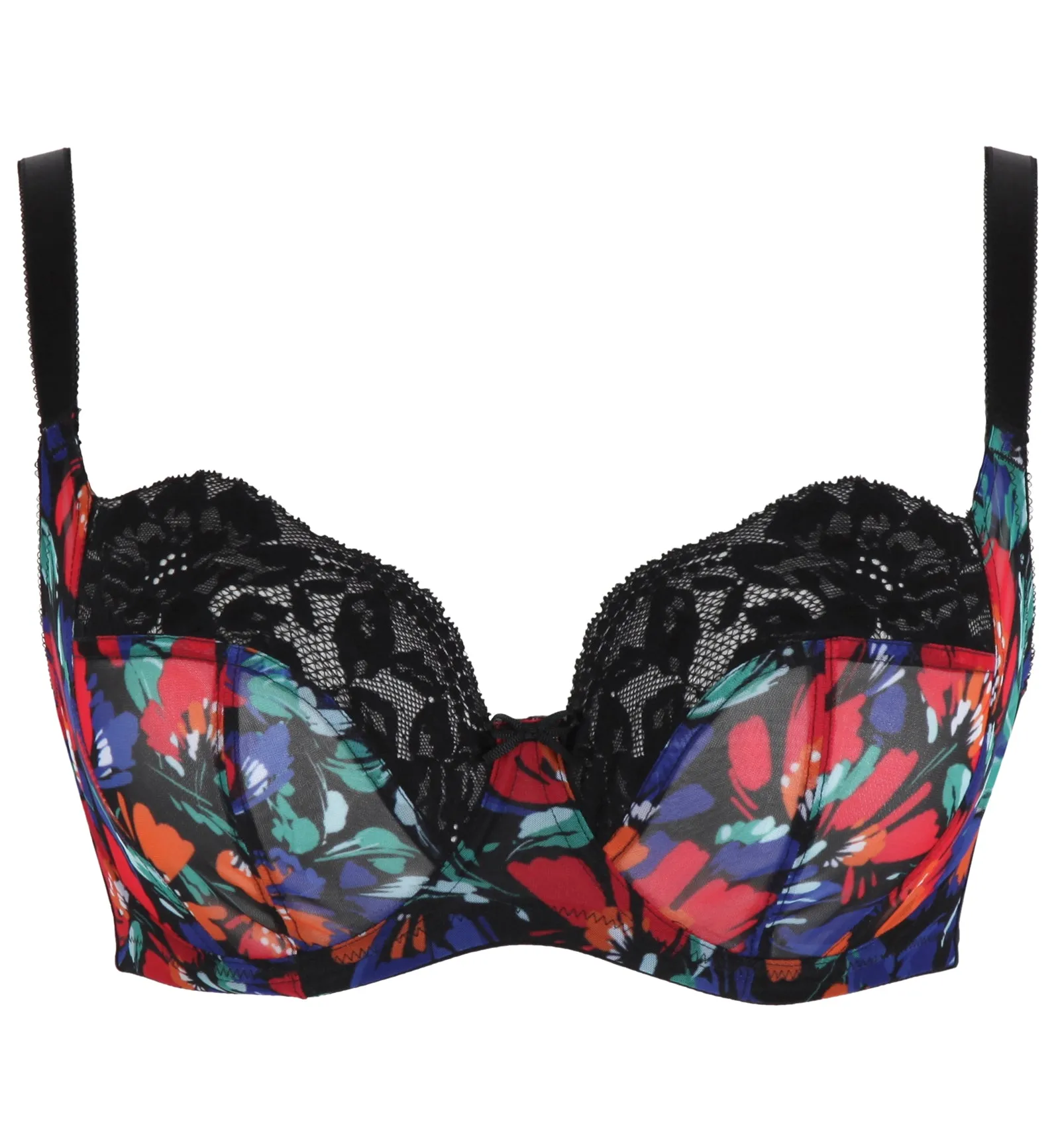 Nina Balcony Underwire Bra Black Floral