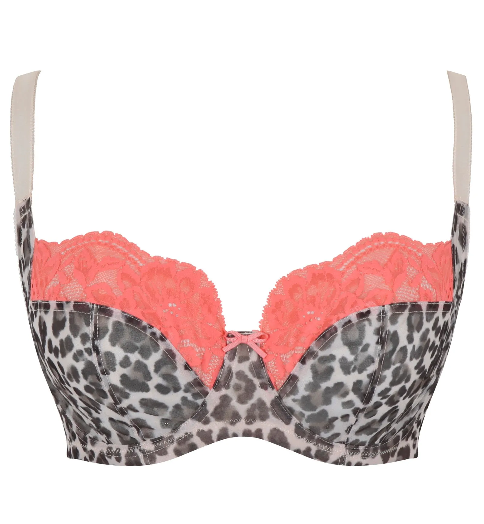 Nina Balcony Underwire Bra in Leopard/Coral - Panache 10941