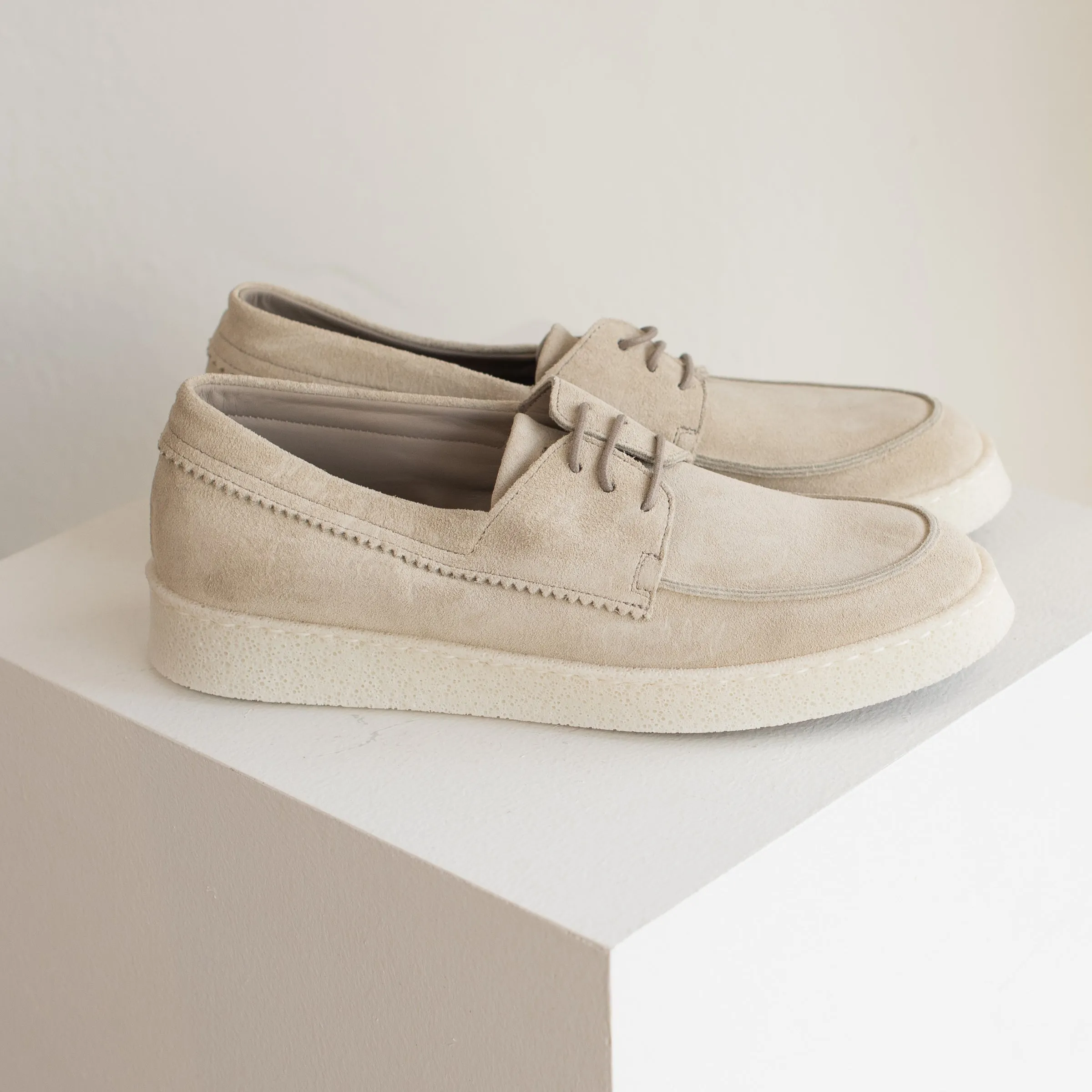 Pantanetti Sporty Boat Shoe Stone Beige Suede - Sale